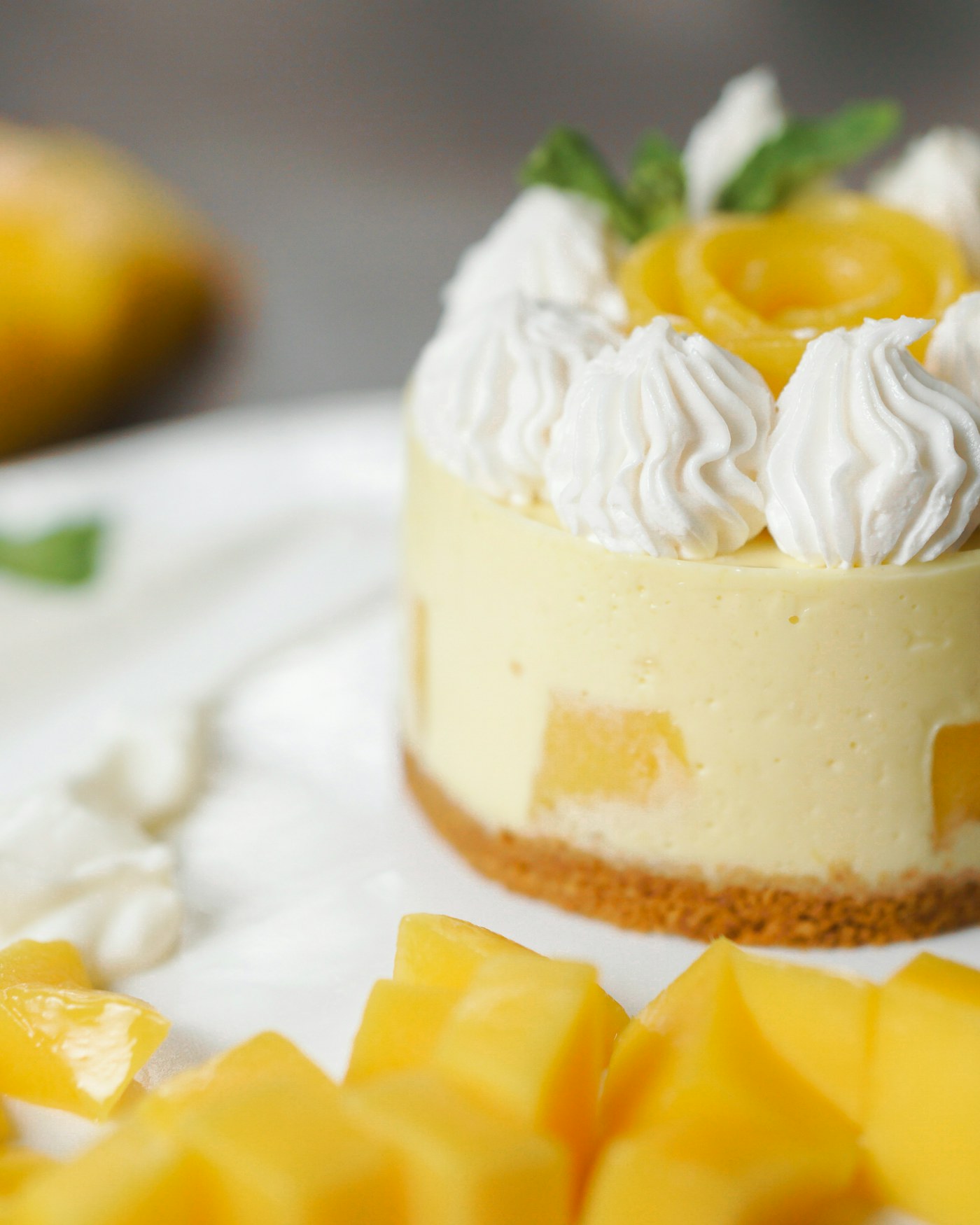 Mango Cheesecake Slice — handcrafted by Veloura Bakehouse in Hyderabad